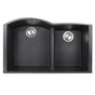 Nantucket Sinks - 60/40 Double Bowl Undermount Granite Composite Black - Matte Black