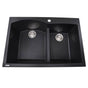 Nantucket Sinks - 60/40 Double Bowl Dual-mount Granite Composite Black - Matte Black