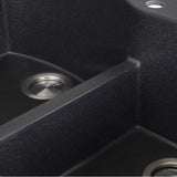 60/40 Double Bowl Dual-mount Granite Composite Black