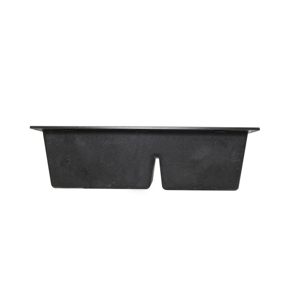 60/40 Double Bowl Dual-mount Granite Composite Black