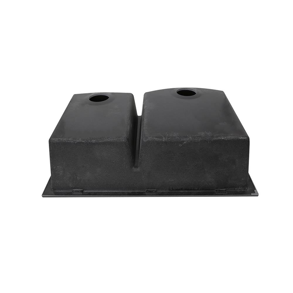 60/40 Double Bowl Dual-mount Granite Composite Black