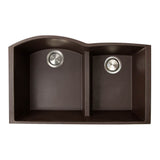 Nantucket Sinks - 60/40 Double Bowl Undermount Granite Composite Brown - Matte Brown