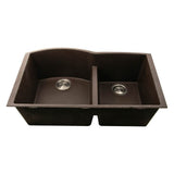 60/40 Double Bowl Undermount Granite Composite Black