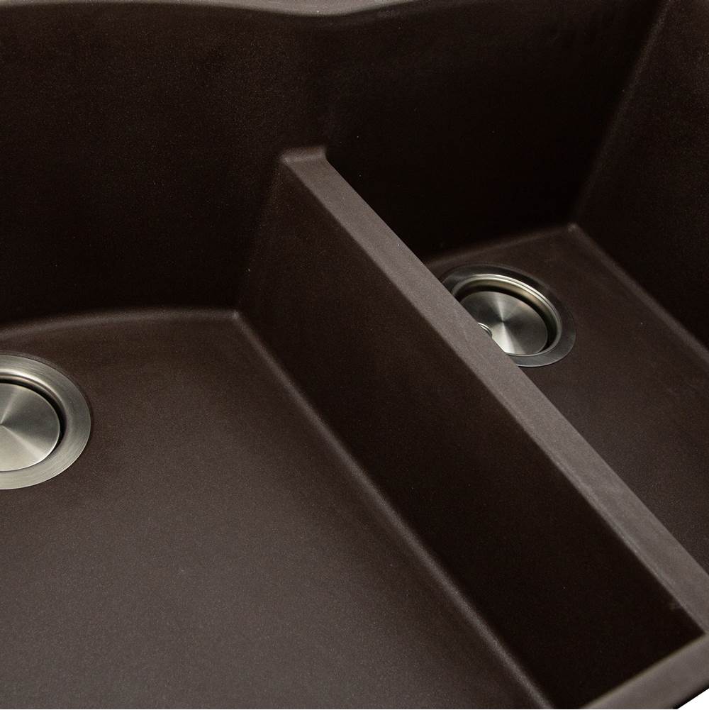 60/40 Double Bowl Undermount Granite Composite Black