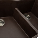 60/40 Double Bowl Undermount Granite Composite Black