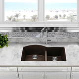 60/40 Double Bowl Undermount Granite Composite Black