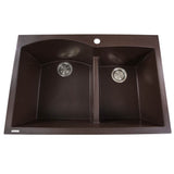 Nantucket Sinks - 60/40 Double Bowl Dual-mount Granite Composite Brown - Matte Brown