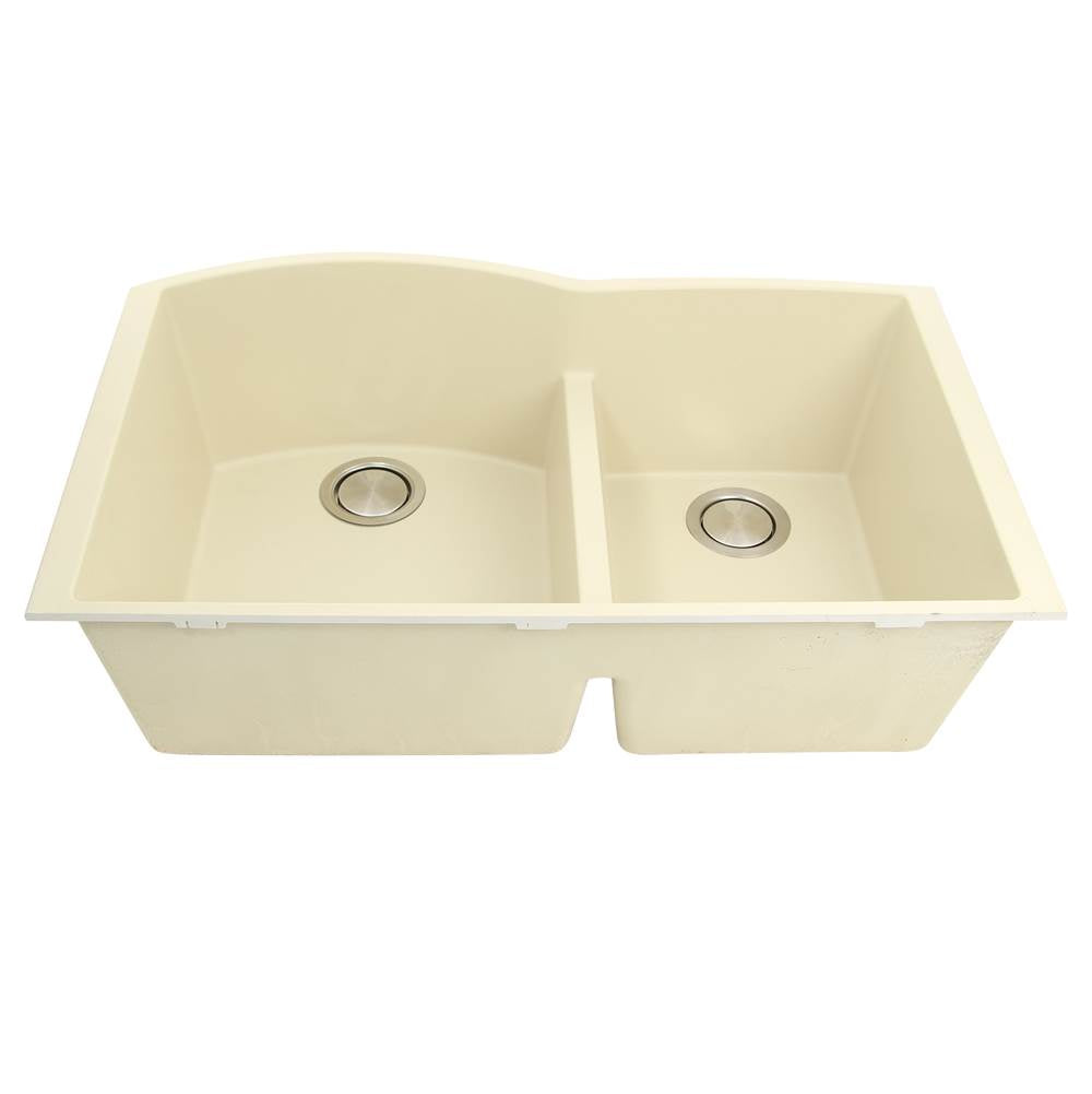 60/40 Double Bowl Undermount Granite Composite Black