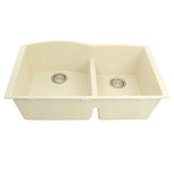 60/40 Double Bowl Undermount Granite Composite Black