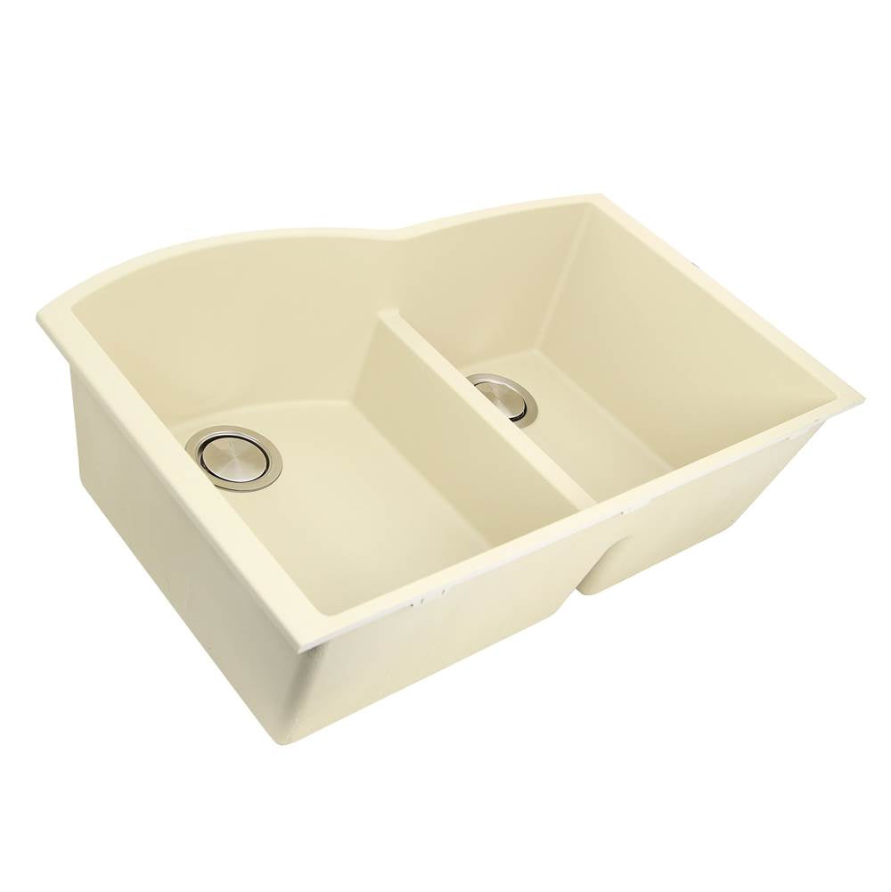 60/40 Double Bowl Undermount Granite Composite Black