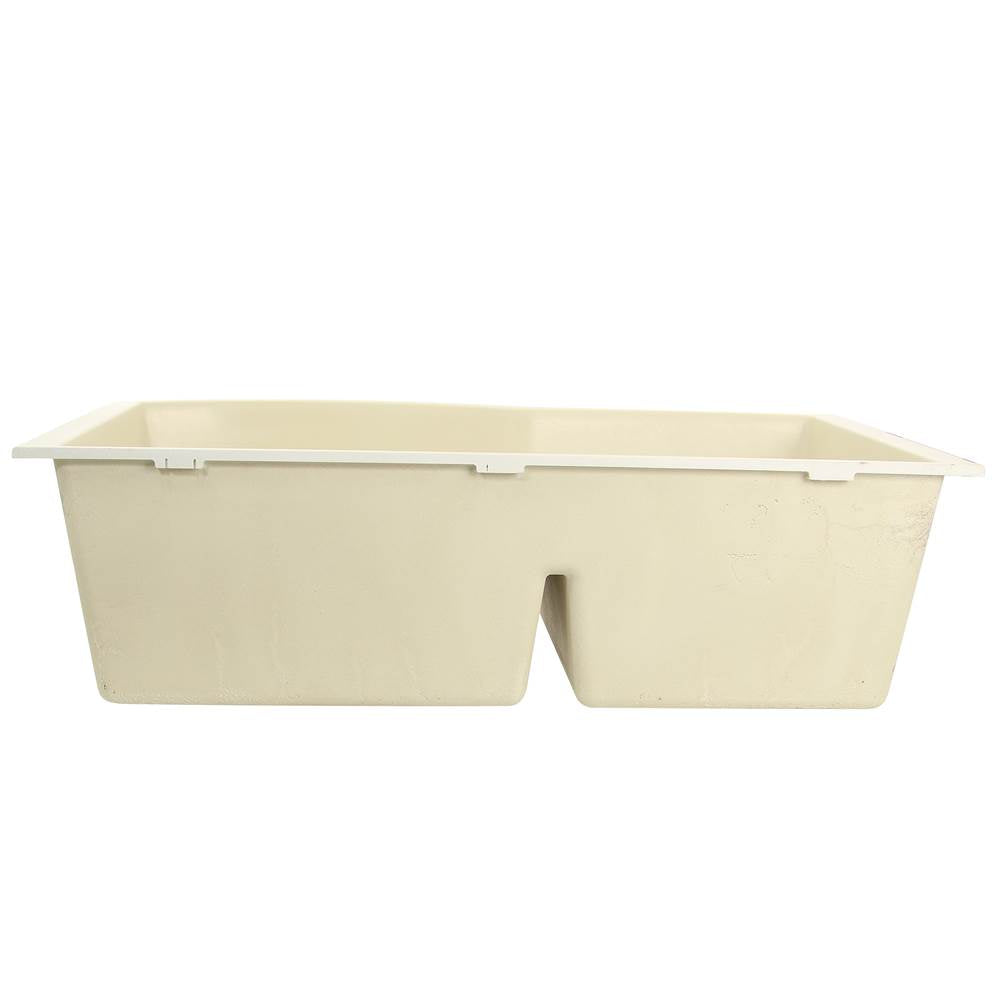 60/40 Double Bowl Undermount Granite Composite Black