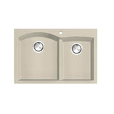 Nantucket Sinks - 60/40 Double Bowl Dual-mount Granite Composite Sand - Matte Sand