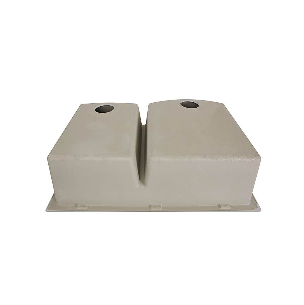 60/40 Double Bowl Dual-mount Granite Composite Black