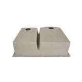 60/40 Double Bowl Dual-mount Granite Composite Black