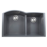 Nantucket Sinks - 60/40 Double Bowl Undermount Granite Composite Titanium - Matte Titanium