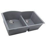 60/40 Double Bowl Undermount Granite Composite Black