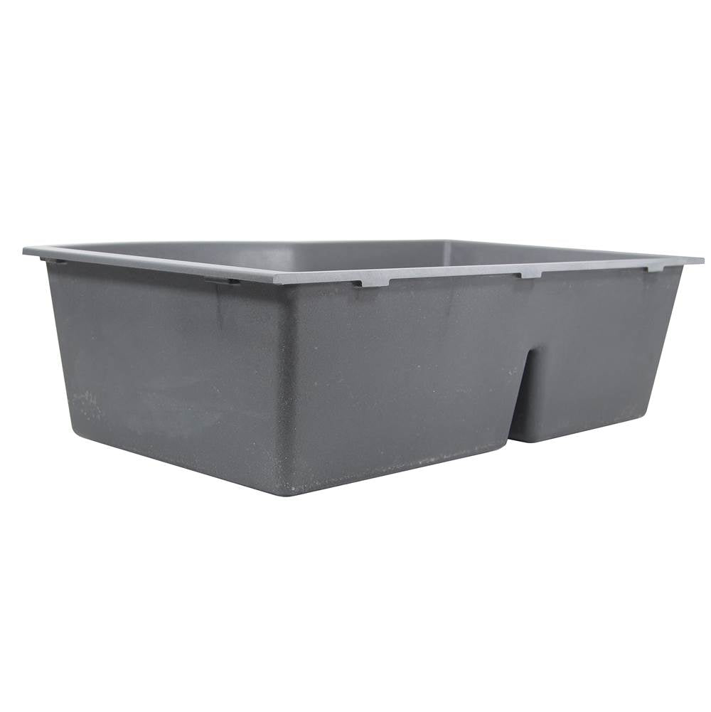 60/40 Double Bowl Undermount Granite Composite Black