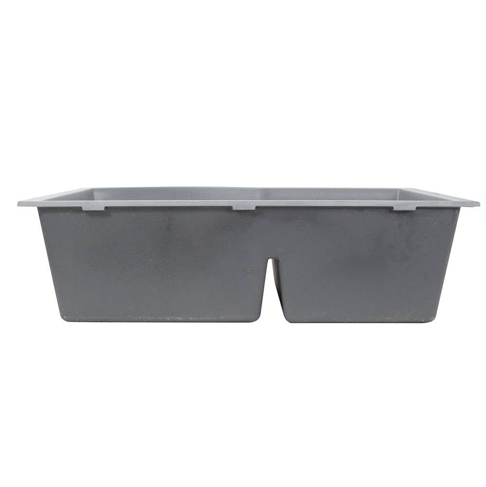 60/40 Double Bowl Undermount Granite Composite Black