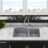 60/40 Double Bowl Undermount Granite Composite Black