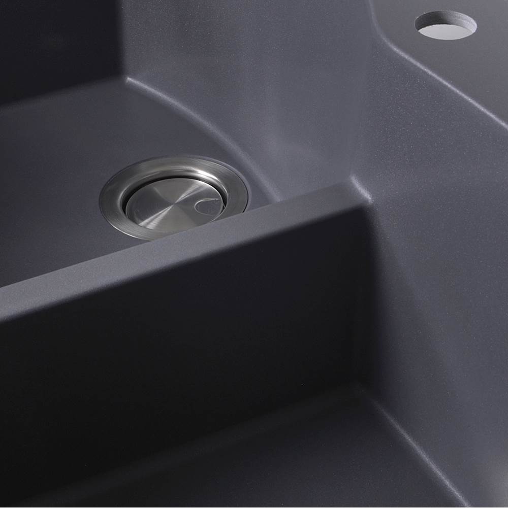 60/40 Double Bowl Dual-mount Granite Composite Black