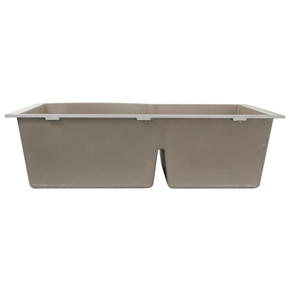 60/40 Double Bowl Undermount Granite Composite Black