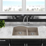60/40 Double Bowl Undermount Granite Composite Black