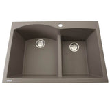Nantucket Sinks - 60/40 Double Bowl Dual-mount Granite Composite Truffle - Matte Truffle