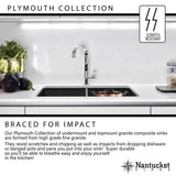 17'' Single Bowl Undermount Granite Composite Bar-Prep Sink Black
