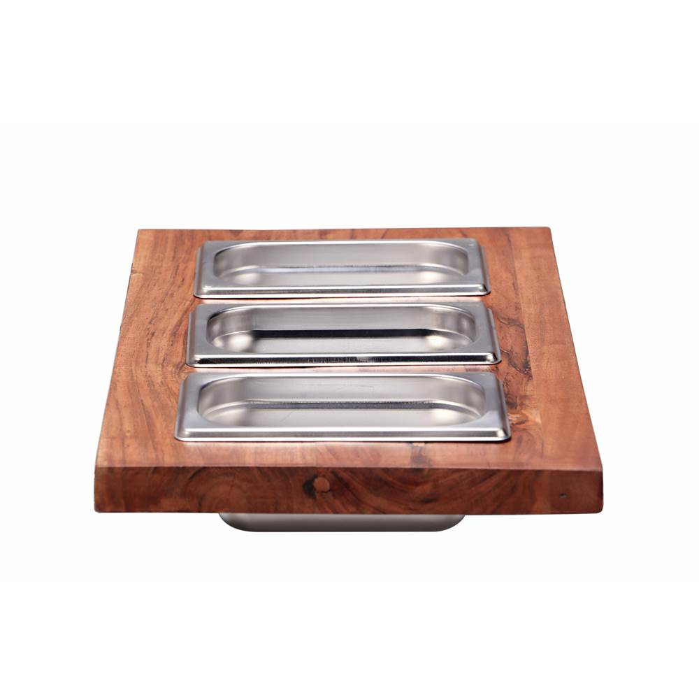 Nantucket Sinks - Prep Station 3 Piece Rectangular Condiment Server - Natural
