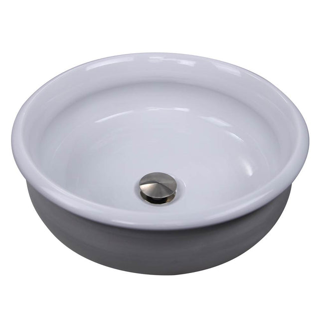 Nantucket Sinks - Fireclay Hand-decorated Vanity Sink Biscayne - Glazed