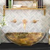 Drake Fireclay Hand-decorated Vanity Sink - Matte Black