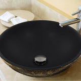 Drake Fireclay Hand-decorated Vanity Sink - Matte Black