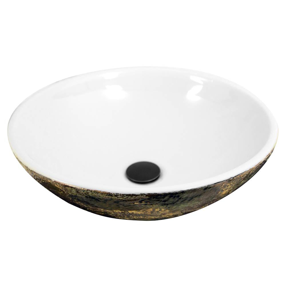 Drake Fireclay Hand-decorated Vanity Sink - Matte Black