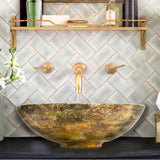 Drake Fireclay Hand-decorated Vanity Sink - Matte Black