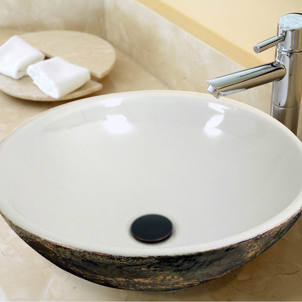 Drake Fireclay Hand-decorated Vanity Sink - Matte Black