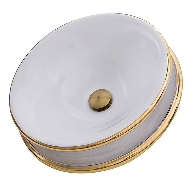 Nantucket Sinks - St. Bart Fireclay Hand-decorated Vanity Sink - Glazed