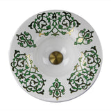 Nantucket Sinks - Lugano Fireclay Hand-decorated Vanity Sink - Glazed