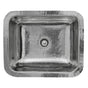 Nantucket Sinks - 17.5 Inch Hammered Stainless Steel Rectangle Bar Sink - Glazed Stainless Steel