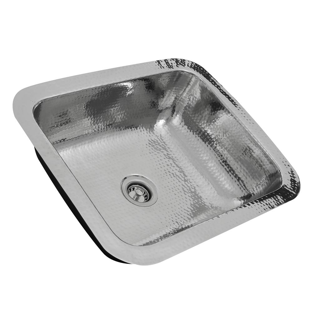 17.5 Inch Hammered Stainless Steel Rectangle Bar Sink