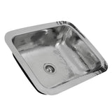 17.5 Inch Hammered Stainless Steel Rectangle Bar Sink