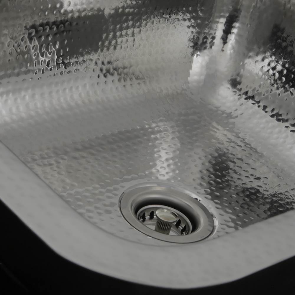 17.5 Inch Hammered Stainless Steel Rectangle Bar Sink