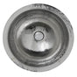 Nantucket Sinks - 16.875 Inch Hand Hammered Stainless Steel Round Undermount Bathroom Sink With Overflow - Glazed Stainless Steel
