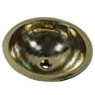 Nantucket Sinks - 13 Inch Hand Hammered Brass Round Undermount Bathroom Sink, Brass With Overflow - Brass