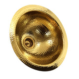 13 Inch Hand Hammered Brass Round Undermount Bar Room Sink