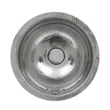 Nantucket Sinks - 13 Inch Hand Hammered Stainless Steel Round Undermount Bathroom Sink With Overflow - Glazed Stainless Steel