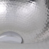 13 Inch Hand Hammered Stainless Steel Round Undermount Bathroom Sink With Overflow