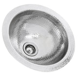 13 Inch Hand Hammered Stainless Steel Round Bar Sink