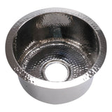 Nantucket Sinks - Rs15-Ss 15-Inch Hand Hammered Round Stainless Steel Bar Sink - Polished