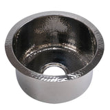 Rs15-Ss 15-Inch Hand Hammered Round Stainless Steel Bar Sink
