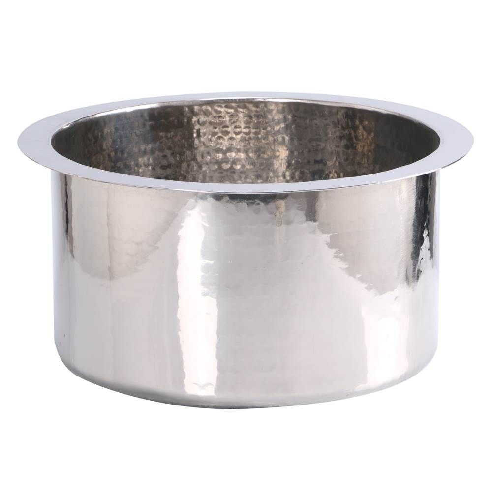 Rs15-Ss 15-Inch Hand Hammered Round Stainless Steel Bar Sink